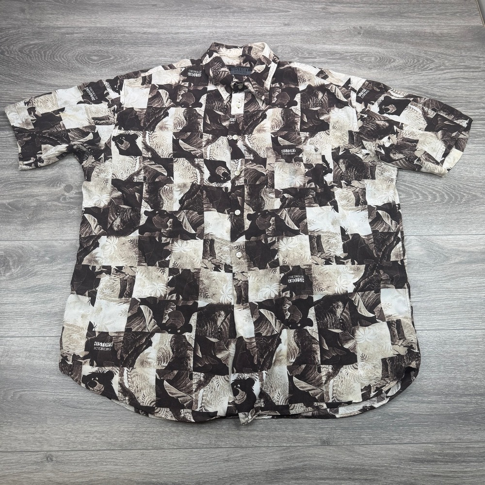 Vintage History Iceberg Disney Jungle Book Baloo Shirt Mens 3XL Italy 90s AOP